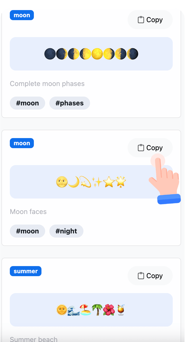 How to copy emoji combos